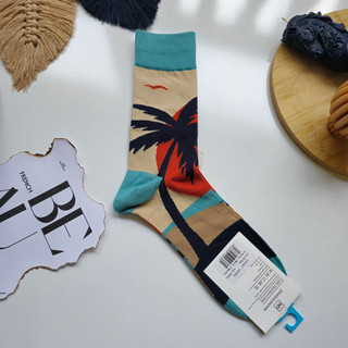 جوراب ساق بلند فانتزی lucky socks طرح نخل