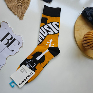 جوراب فانتزی ساق بلند lucky socks طرح موزیک