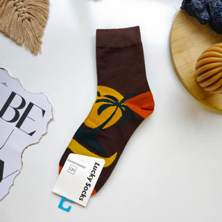 جوراب فانتزی ساق دار lucky socks طرح غروب آفتاب