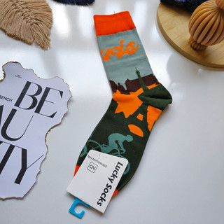 جوراب فانتزی ساق دار lucky socks طرح دوچرخهسوار