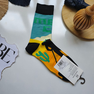 جوراب فانتزی ساق بلند lucky socks طرح کاکتوس